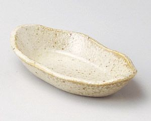 うす茶うのふ長小皿【日本製　美濃焼】