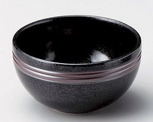黒結晶筋彫深口ボール【日本製　美濃焼】