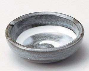 グレー白渦まめ皿【日本製　美濃焼】