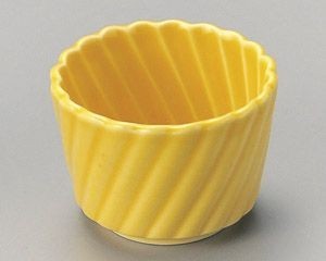 黄ネジリ菊型珍味【日本製　美濃焼】