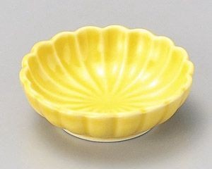 黄菊型豆皿【日本製　美濃焼】