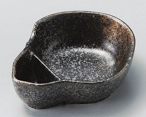 黒油滴ひさご皿【日本製　美濃焼】