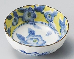 黄彩花紋菊型3.5鉢【日本製　美濃焼】