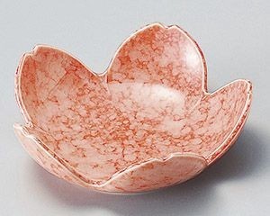 柿釉白吹桜型小鉢【日本製　美濃焼】