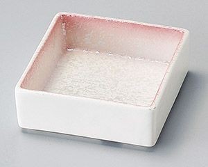 ピンクパール松花堂角鉢【日本製　美濃焼】