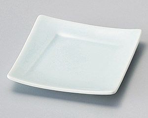 青白磁4.0角皿【日本製　美濃焼】