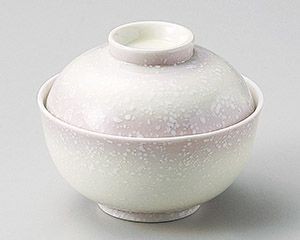 ピンク白吹煮物碗【日本製　美濃焼】