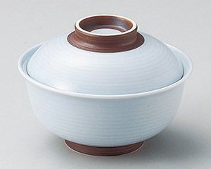 青白錆巻反 円菓子碗【日本製　美濃焼】