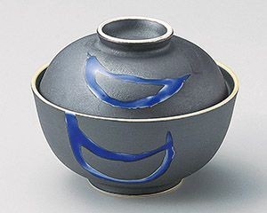 黒釉ルリ流し円菓子碗【日本製　美濃焼】