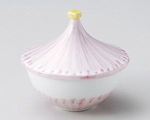 ピンク菊かさ型円菓子碗【日本製　美濃焼】