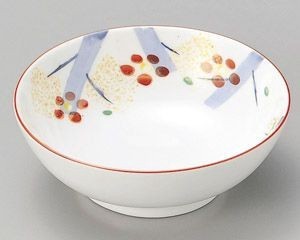 手描き紅梅とんすい【日本製　美濃焼】