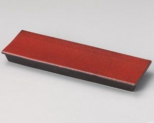 紅黒炭レール皿(中)【日本製　美濃焼】