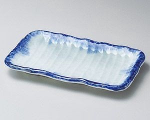呉須刷毛角焼物皿【日本製　美濃焼】
