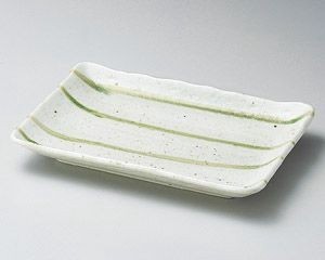 グリーン流し焼物皿【日本製　美濃焼】