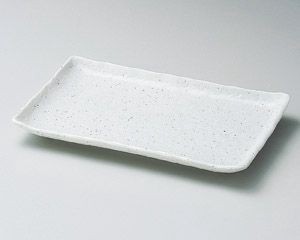 斑点粉引17cm長角皿【日本製　美濃焼】