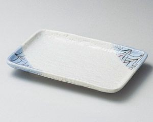 水辺芦長角皿6.0【日本製　美濃焼】
