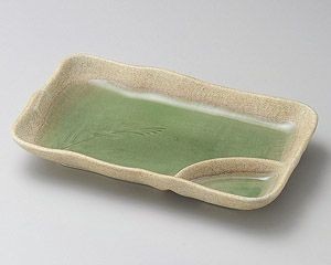 ヒワ釉古代仕切皿【日本製　美濃焼】