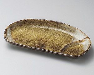 黄河半月仕切皿【日本製　美濃焼】