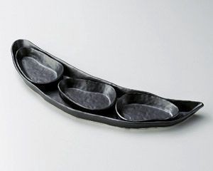 黒リーフ小皿【日本製　美濃焼】