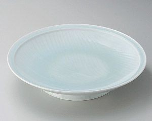 青白磁静流尺二皿【日本製　美濃焼】
