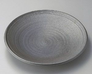 炭化ロクロ目11.0大皿【日本製　美濃焼】