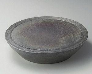 黒窯変櫛目10.0台皿【日本製　美濃焼】