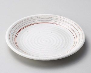 粉引乱線9.0皿【日本製　美濃焼】