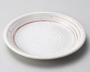 粉引乱線7.0皿【日本製　美濃焼】