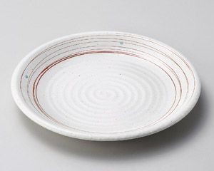 粉引乱線5.0皿【日本製　美濃焼】