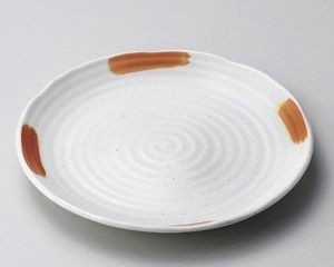 粉引かすり8.0皿【日本製　美濃焼】