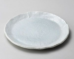青白釉9.0丸皿【日本製　美濃焼】