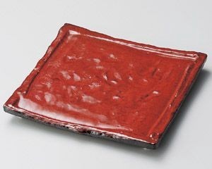 紅黒炭正角皿(小)【日本製　美濃焼】