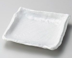 白釉19cm正角皿【日本製　美濃焼】