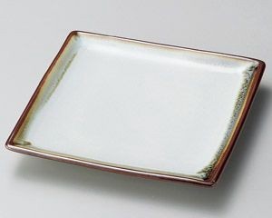 白天目流し正角天ぷら皿【日本製　美濃焼】