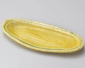 琥珀楕円尺皿【日本製　美濃焼】