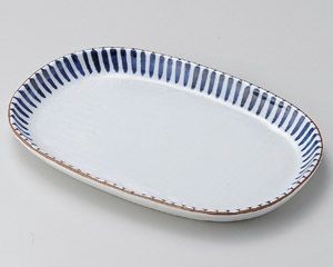 藍十草小判型9.0皿【日本製　美濃焼】