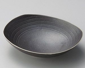 黒釉だ円盛皿【日本製　美濃焼】