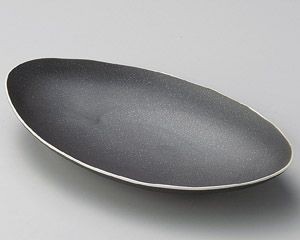 黒釉オーバル皿【日本製　美濃焼】