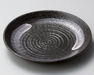 黒土白刷毛8.0皿【日本製　美濃焼】