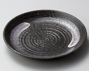 黒土白刷毛7.0皿【日本製　美濃焼】
