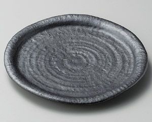 結晶黒マット8.0皿【日本製　美濃焼】