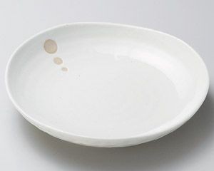 ドット白三角8.0皿【日本製　美濃焼】
