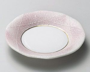 ピンク銀彩フルーツ皿【日本製　美濃焼】