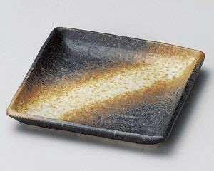 火だすき角小皿【日本製　美濃焼】