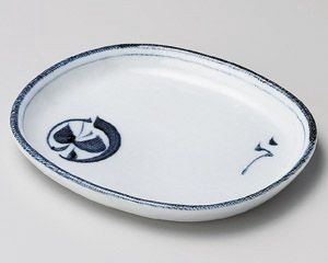 丸紋蝶小判5.0皿【日本製　美濃焼】