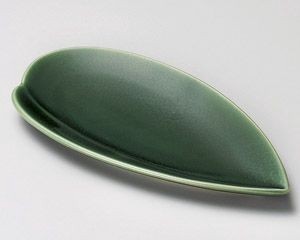 グリーン木の葉皿【日本製　美濃焼】