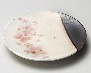 粉引舞桜取皿【日本製　美濃焼】