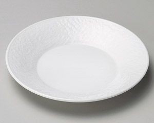 白磁石目5.0皿【日本製　美濃焼】