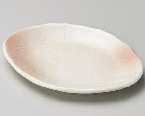 ピンク吹舟型銘々皿【日本製　美濃焼】