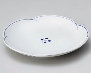 染付き梅ライン6.5皿【日本製　美濃焼】